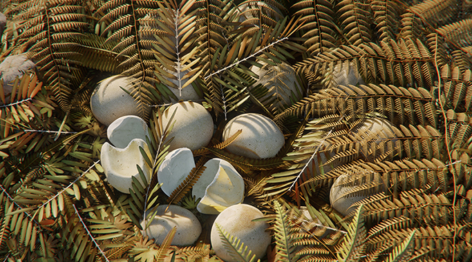 包含胚胎化石的黔龙蛋窝